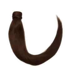 a brown hair extension on a white background