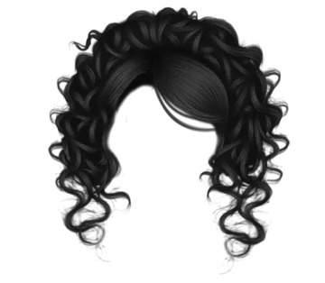 a black and white drawing of a woman's hair