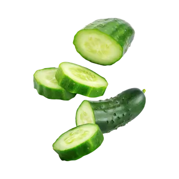 a group of sliced cus on a white background