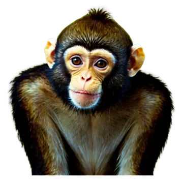 a painting of a monkey on a white background