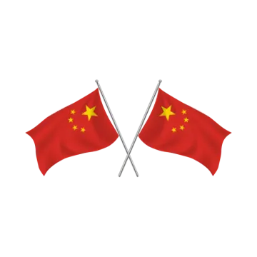 two chinese flags on a white background