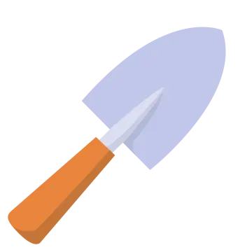 a blue and orange spat on a white background