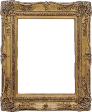 antique gold frame isolated on white background photo