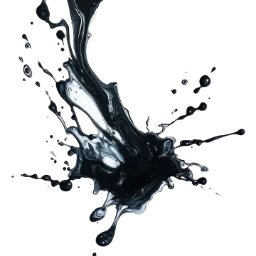 a black and white liquid splash on a white background