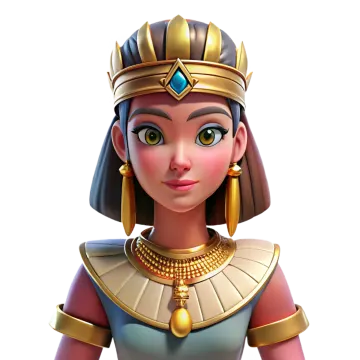 an egyptian woman in a gold and blue dress