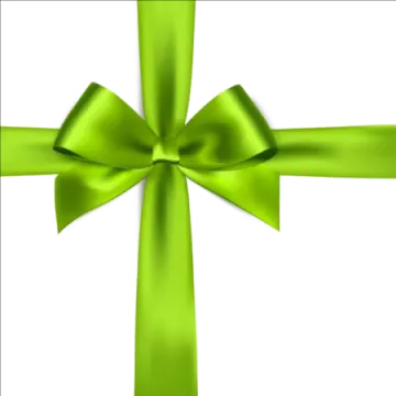 a green ribbon on a white background