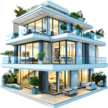 a 3d rendering of a modern house