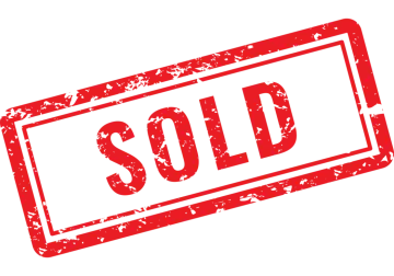 a stamp with the word sold on it