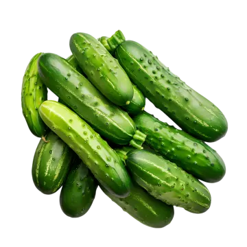a pile of pickles on a white background