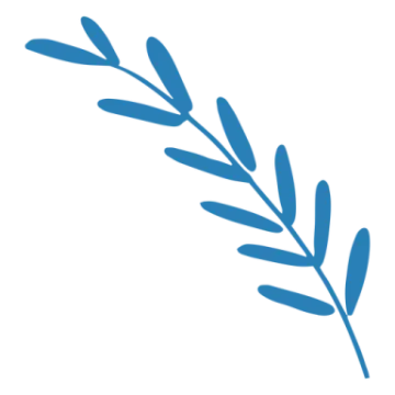 a blue branch on a white background