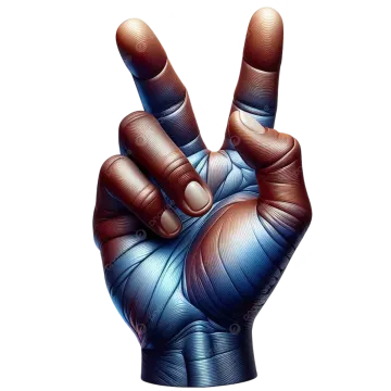 an image of a hand making the peace sign