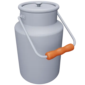 a gray jug with an orange handle