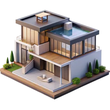 a 3d model of a modern house