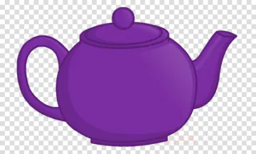 a purple teapot on a transparent background