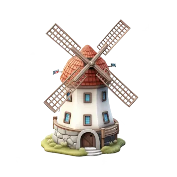 a small house with a windmill on top