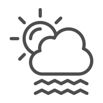 a cloud with sun and rain icon