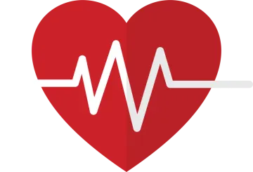 a red heart with a heartbeat on it