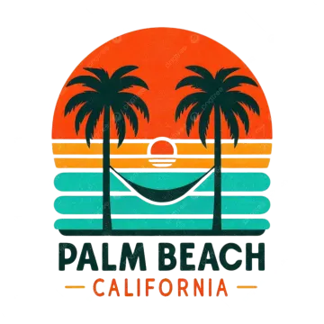 palm trees and a ham on the beach in california