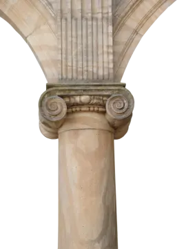 a close up of a column on a white background