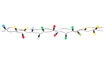 a string of lights on a white background