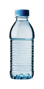 a bottle of water on a white background