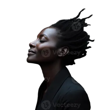 a woman with dread hair in profile