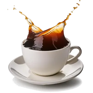 coffee splashing into a cup