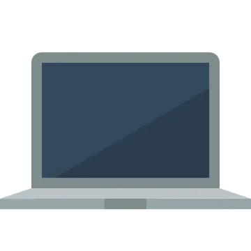 a laptop with a blank screen