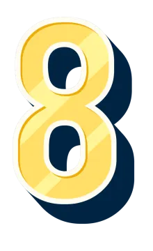 the number 8 with a white background