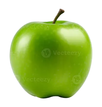 a green apple on a white background