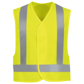 a yellow safety vest with reflective stripes