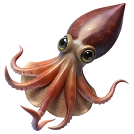 an octopus with big eyes and tentacles