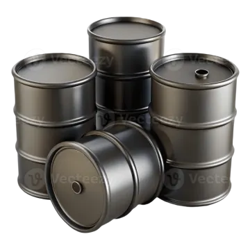 a group of metal barrels on white background