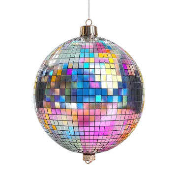 a disco ball orname on a white background