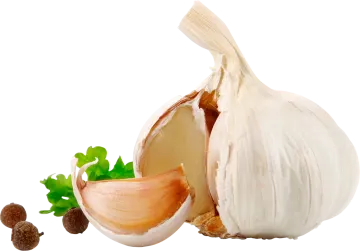 a close up of an onion and some nuts