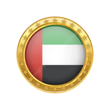 a gold medal with the flag of uae