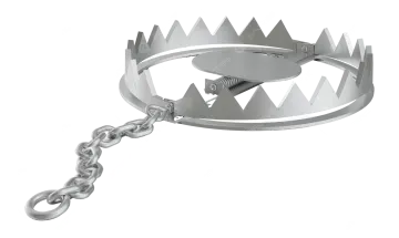 a metal keychai with a chain attached to it