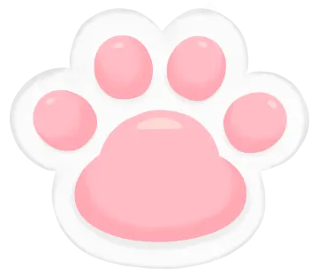 a pink paw on a white background