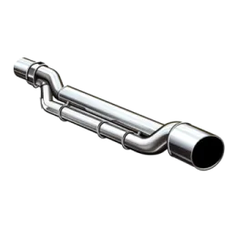 a stainless exhaust pipe on a white background