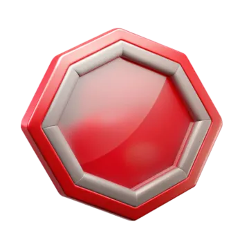 a red and gray hexagon