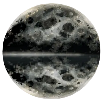 a full moon reflecting in the water