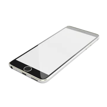 a white and black iphone with a blank screen