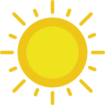 a yellow sun on a white background