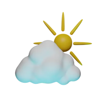 a cloud with a sun on top of it