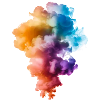 colorful smoke on a white background