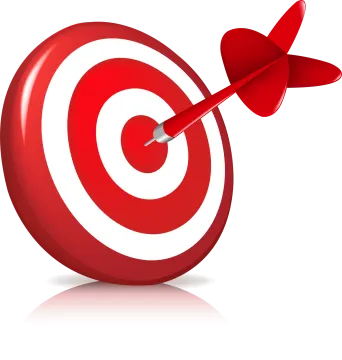 a red target with an arrow in the center