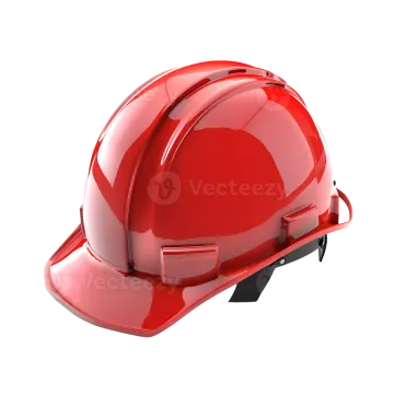 a red hard hat on a white background