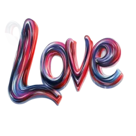 the word love painted in red, white and blue
