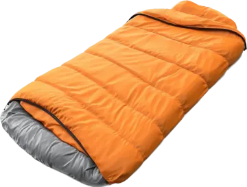 a sleeping bag on a white background