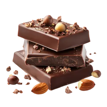 three chocolate bars stacked on top of each other pieces